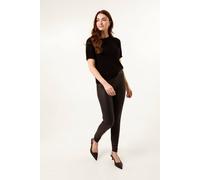 Blue Vanilla Women's Black Black High Waist PU Elasticated Leggings | Size: Large Blue Vanilla Black L