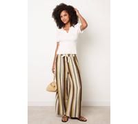 Blue Vanilla Striped Wide Leg Trousers - M-L - Multicoloured