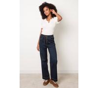 Blue Vanilla Women's Elasticated Waist Navy Slip On Jeans | Size: Large