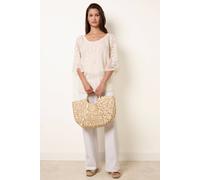 Blue Vanilla Women's Stone Sun Flower Lace Sleeve Blouse | Size: S/M Blue Vanilla Stone S/M