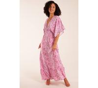 Blue Vanilla Women's Elasticated Waist Tier Hem Maxi Dress in Pink | Size: Small