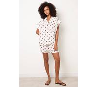 Blue Vanilla Women's Elasticated Waist White Short Sleeve Slip On V-neck Top | Size: S/M Blue Vanilla White S/M