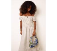Blue Vanilla Women's Embellished Floral Hobo Bag in Beige