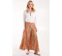 Blue Vanilla Women's Embellished Waist Wide Leg Trousers in Orange | Size: Small Blue Vanilla Orange S