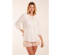 Blue Vanilla Women's Floral Embroidered Bust Top in Ivory | Size: Small Blue Vanilla Ivory S