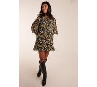 Blue Vanilla Women's Floral Raglan Sleeve Tunic Dress | Size: Small Blue Vanilla Multicolor S