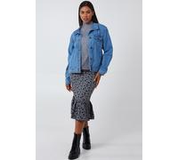Blue Vanilla Women's Floral Tiered Midi Skirt in Grey | Size: 10 Blue Vanilla Grey 10