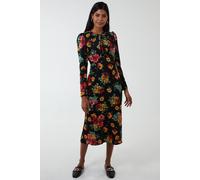 Blue Vanilla Women's Floral Twist Panel Fit & Flare Midi Dress in Red | Size: 10