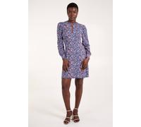 Blue Vanilla Women's Front Keyhole Long Sleeve Floral Dress in Navy | Size: 8