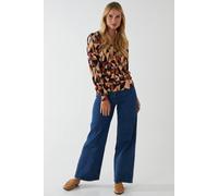 Blue Vanilla Women's Geo Print Wrap Front Top | Size: Small