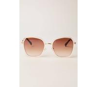 Blue Vanilla Women's Gold Frame Oversized Sunglasses in Brown