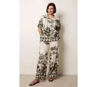 Blue Vanilla Women's Green Palm Tree Set in Cream | Size: S/M Blue Vanilla Cream S/M