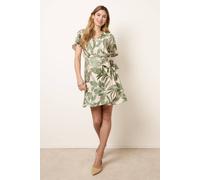 Blue Vanilla Wrap Front Sarong Mini Dress - M - Green
