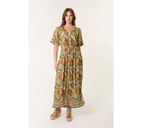 Blue Vanilla Women's Green Short Sleeve Slip On V-neck Maxi Dress | Size: Medium/Large
