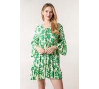 Blue Vanilla Women's Green Tie Front Smock Dress | Size: Large Blue Vanilla Green L