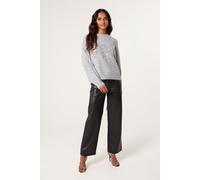 Blue Vanilla Women's Grey Diamond Sequin Jumper | Size: Medium/Large Blue Vanilla Grey M/L