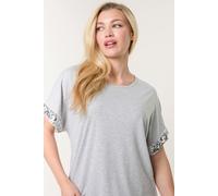 Blue Vanilla Women's Grey Sequin Trim Oversized Top | Size: S/M Blue Vanilla Grey S/M