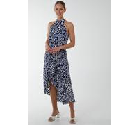 Blue Vanilla Women's Halter Midi Wrap Dress in Navy | Size: 10 Blue Vanilla Navy 10