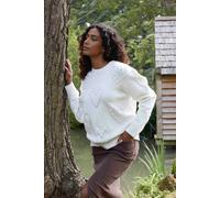 Blue Vanilla Women's Heart Long Sleeve Jumper in Ivory | Size: Medium/Large Blue Vanilla Ivory M/L