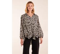 Blue Vanilla High Low Hem Tie Knot Blouse - S-M - Black