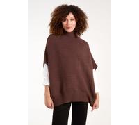 Blue Vanilla Women's High Neck Oversized Ribbed Tabard Jumper in Brown Blue Vanilla Brown One Size