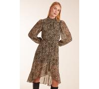 Blue Vanilla Women's High Neck Wrap Midi Dress in Khaki | Size: 10 Blue Vanilla Khaki 10