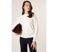 Blue Vanilla Argyle Texture Knit Jumper - L - Ivory