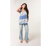 Blue Vanilla Women's Ivory Crochet Mix Button Front Top | Size: Large/XL Blue Vanilla Ivory L/XL