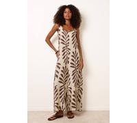 Blue Vanilla Jumpsuit With Floral & Leaf Print - XL - Brown