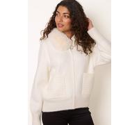 Blue Vanilla Women's Ivory Long Sleeve Collar Cardigan | Size: Medium/Large Blue Vanilla Ivory M/L