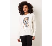 Blue Vanilla Women's Ivory Long Sleeve Round Neck Jumper | Size: Medium/Large