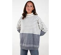 Blue Vanilla Women's Ivory Mixed Stripe Round Neck Jumper Blue Vanilla Ivory One Size