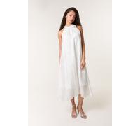 Blue Vanilla Women's Ivory Luxe Rose Detail Halter Neck Dress Blue Vanilla Ivory One Size