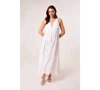 Blue Vanilla Women's Ivory Maxi V Neck Dress | Size: Large Blue Vanilla Ivory L