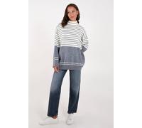 Blue Vanilla Women's Ivory Mixed Stripe Round Neck Jumper Blue Vanilla Ivory One Size