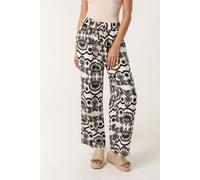 Blue Vanilla Women's Ivory Printed Wide Leg Trousers | Size: Large/XL Blue Vanilla Ivory L/XL