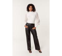 Blue Vanilla Semi-Sheer Mesh Panel Long Sleeve Jumper - M - Ivory