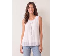 Blue Vanilla Women's Ivory Sleeveless Slip On Round Neck Top | Size: Medium/Large Blue Vanilla Ivory M/L