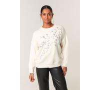 Blue Vanilla Women's Ivory Sparkling Sequins Jumper | Size: Medium/Large Blue Vanilla Ivory M/L
