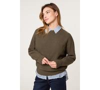 Blue Vanilla Khaki Argyle Texture Knit Jumper Khaki S