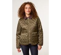Blue Vanilla Diamond Quilted Cord Collar Coat - M - Khaki