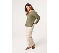 Blue Vanilla Women's Khaki Long Sleeve Crew Jumper