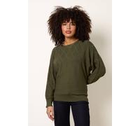 Blue Vanilla Women's Khaki Patterned Jumper | Size: Medium/Large Blue Vanilla Khaki M/L