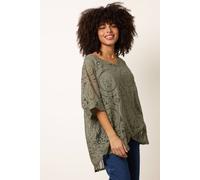 Blue Vanilla Women's Khaki Short Sleeve Round Neck Top