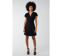 Blue Vanilla Women's Leopard Velvet on Mesh Dress in Black | Size: 8