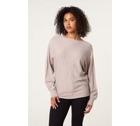 Blue Vanilla Pearl Flower Detailed Soft Touch Jumper - Light Brown - L-XL