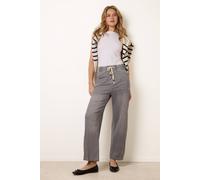 Blue Vanilla Drawstring Seam Detail Wide Leg Jeans - XL - Light Grey