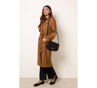 Blue Vanilla Women's Light Tan Suedette Trench Coat | Size: Large Blue Vanilla Light Tan L