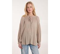 Blue Vanilla Women's Long Sleeve Button Down Shirt in Light Brown | Size: S/M Blue Vanilla Light Brown S/M