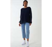 Blue Vanilla Women's Long Sleeve Pleated Top in Navy